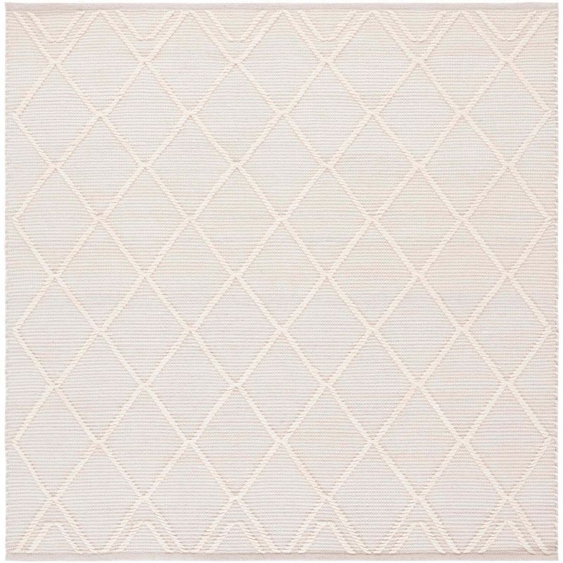 Ivory Coastline Hand-Tufted Wool and Cotton 6' Square Rug