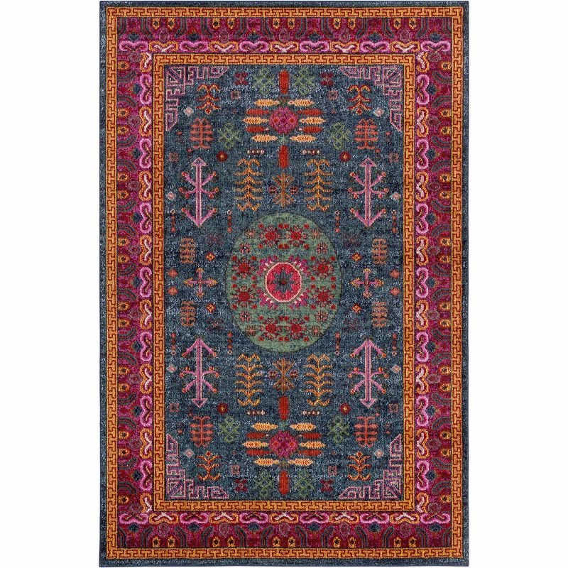 Cleveland Multicolor Polypropylene Low Pile Area Rug 5'3" x 7'3"