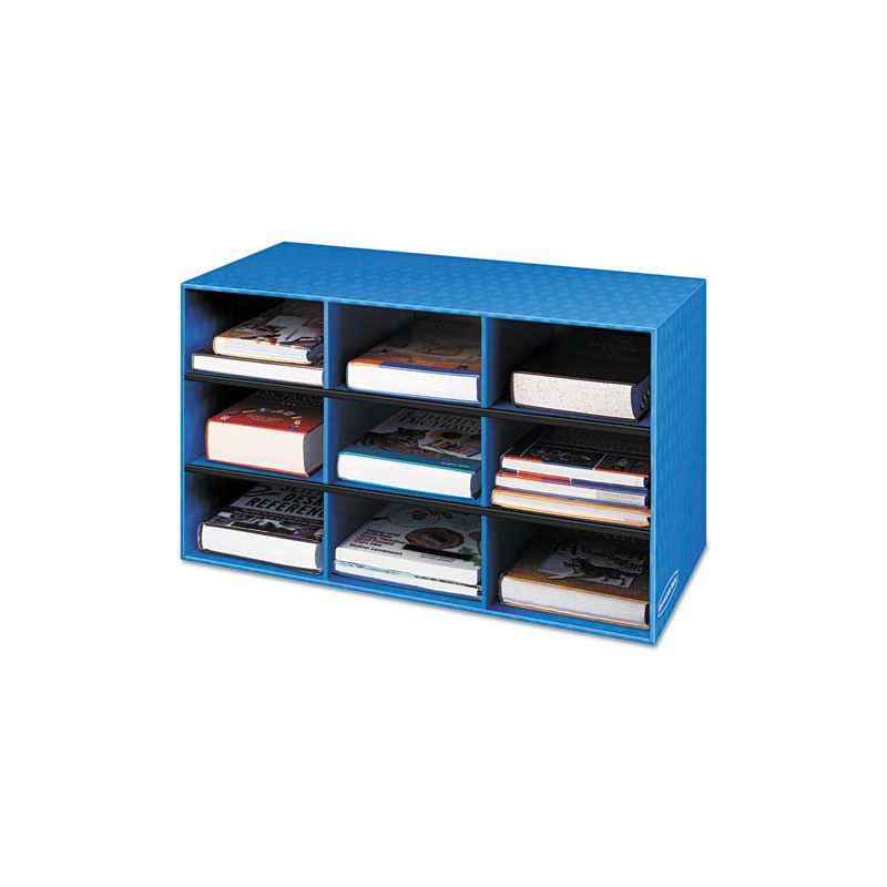 Blue Multi-Layered 9-Compartment Classroom Literature Sorter