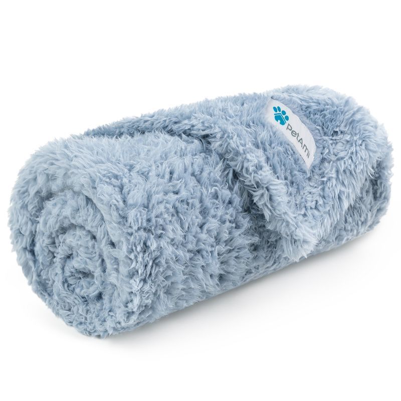 Small Dusty Blue Sherpa Fleece Pet Blanket