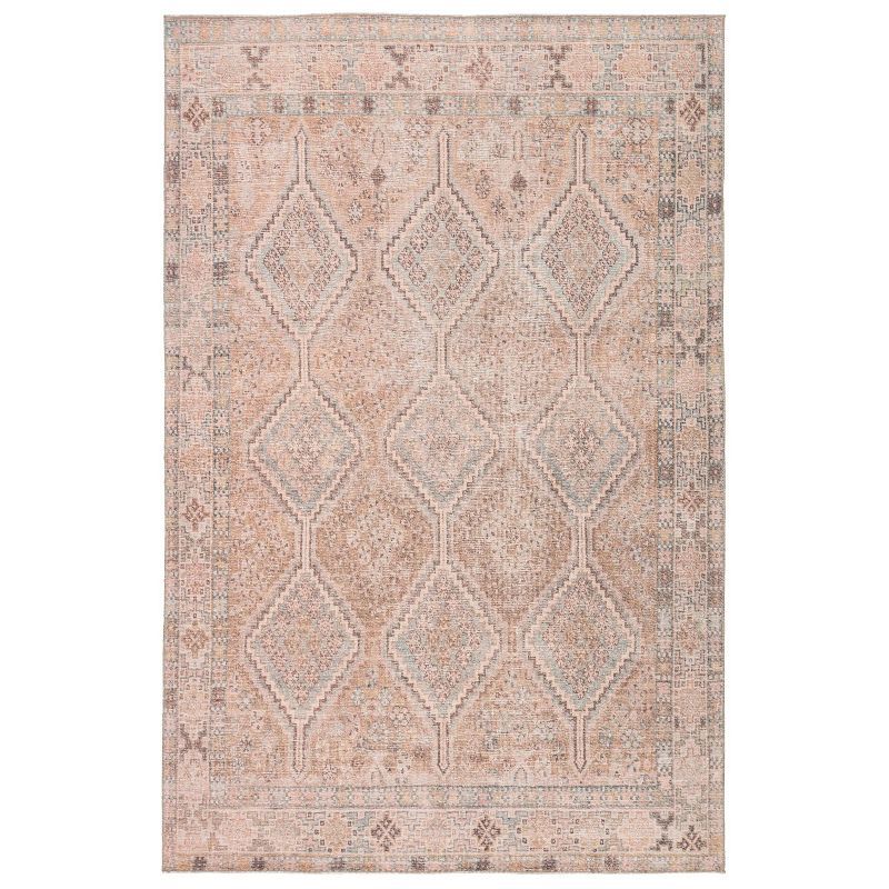 Reversible Blue Diamond Washable Wool-Blend 5' x 7' Rug