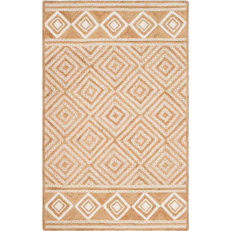 Natural Ivory Hand-Knotted Jute Area Rug 4' x 6'