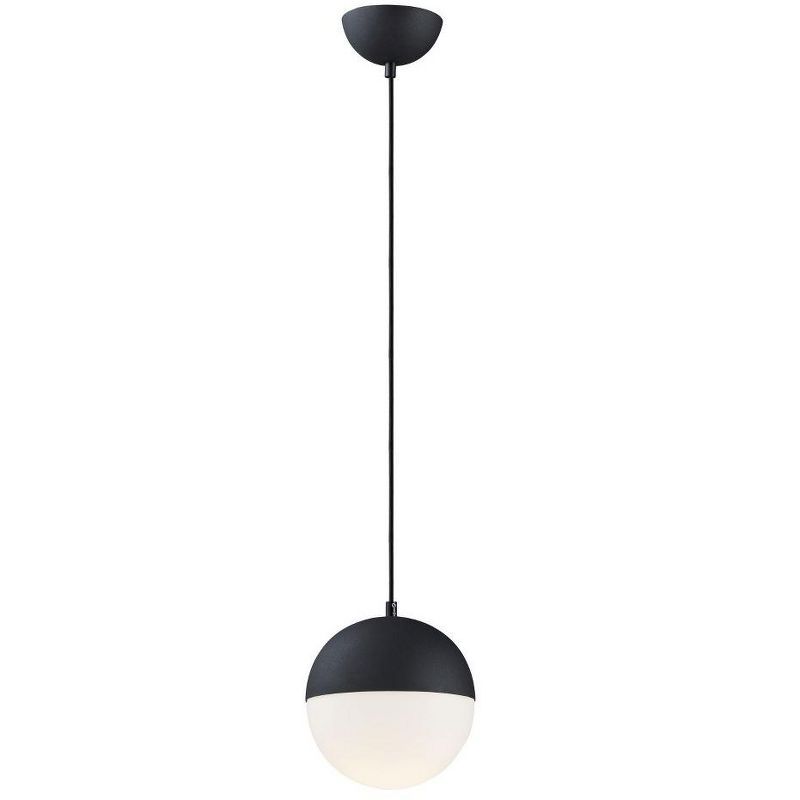 Sleek Satin White and Black Mini LED Pendant Light