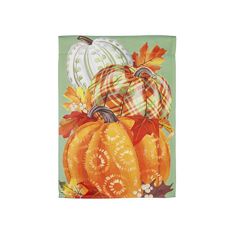 Painted Fall Pumpkins Suede Garden Flag 12.5" x 18"