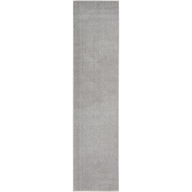 Silver Grey 2'2" x 12' Synthetic Indoor/Outdoor Runner Rug