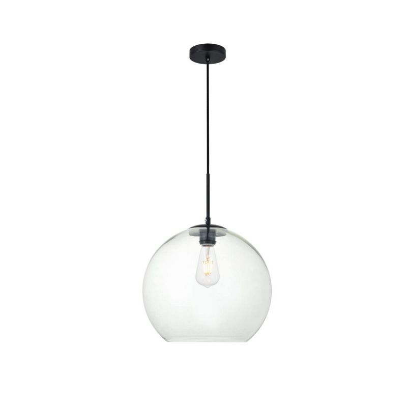 Baxter Black and Clear Glass Pendant Light