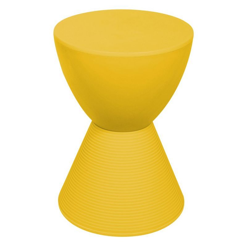 Yellow Modern Round Plastic Side Table