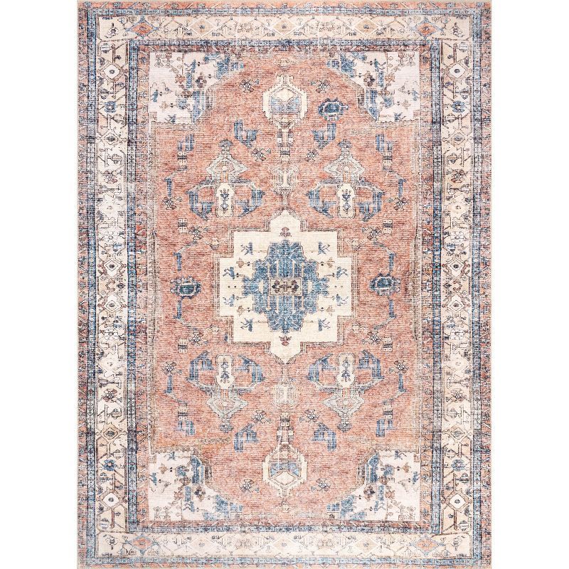 Eleanor 22"x14" Multicolor Synthetic Washable Rectangular Rug