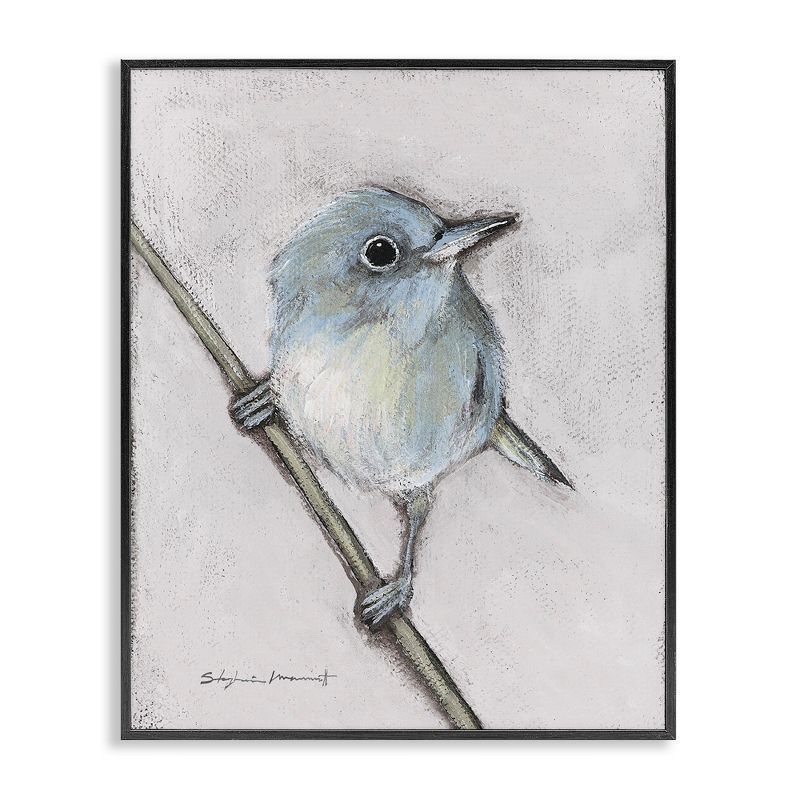 Black Framed Wildlife Perched Bird Canvas Print, 24" x 30"