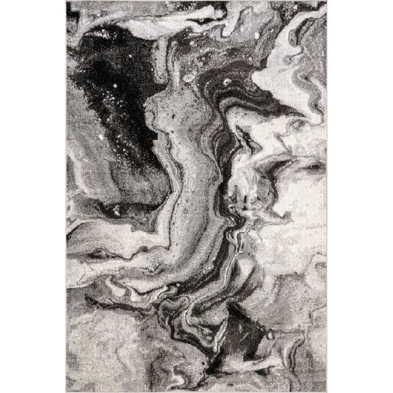 Remona Gray Abstract 6' x 9' Synthetic Area Rug