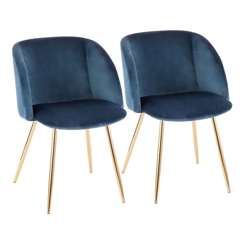 Mid-Century Blue Velvet Upholstered Arm Chair with Metal Legs