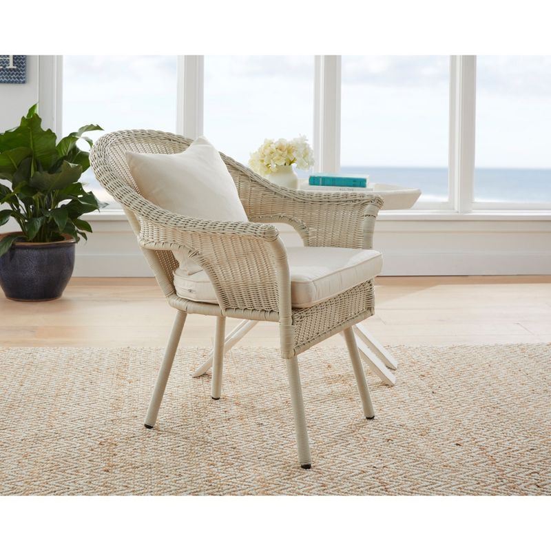 Roma Hand-Woven Resin Wicker Chair with Cushions