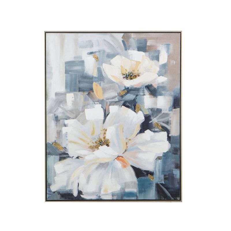 Blooming Florals Hand Painted Canvas with Polystyrene Frame