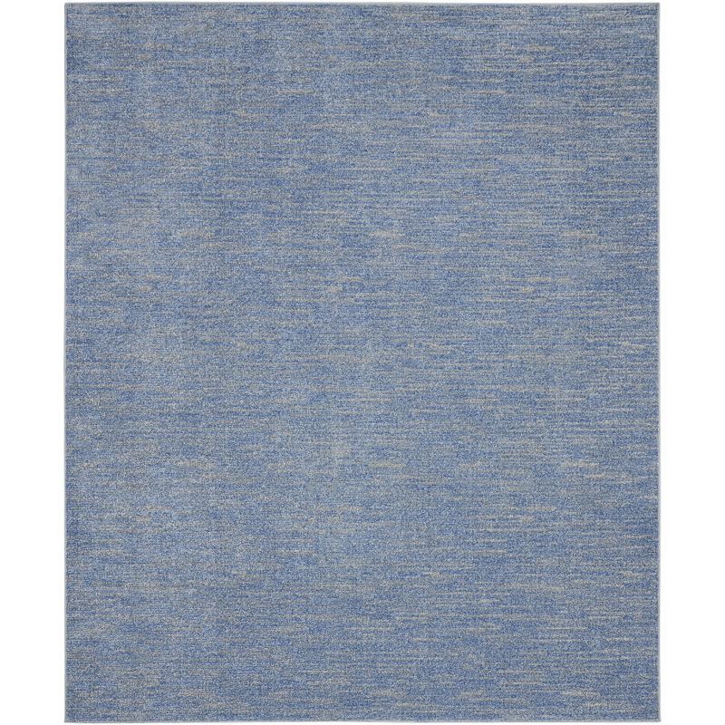 Marled Blue-Grey 7'10" x 10' Flat Weave Synthetic Area Rug