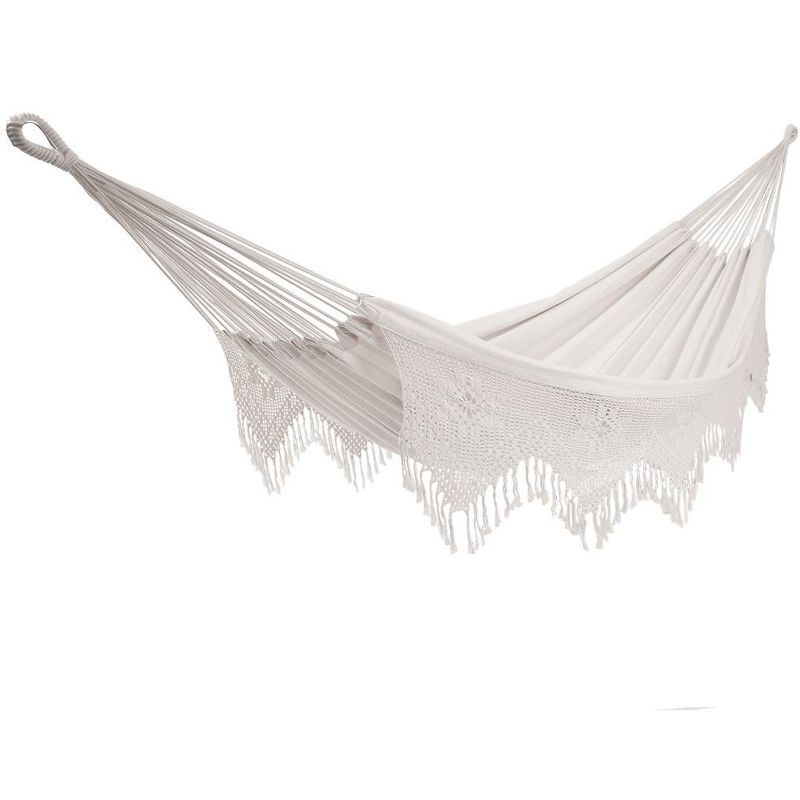 Natural Off-White Cotton Double Deluxe Brazilian Hammock