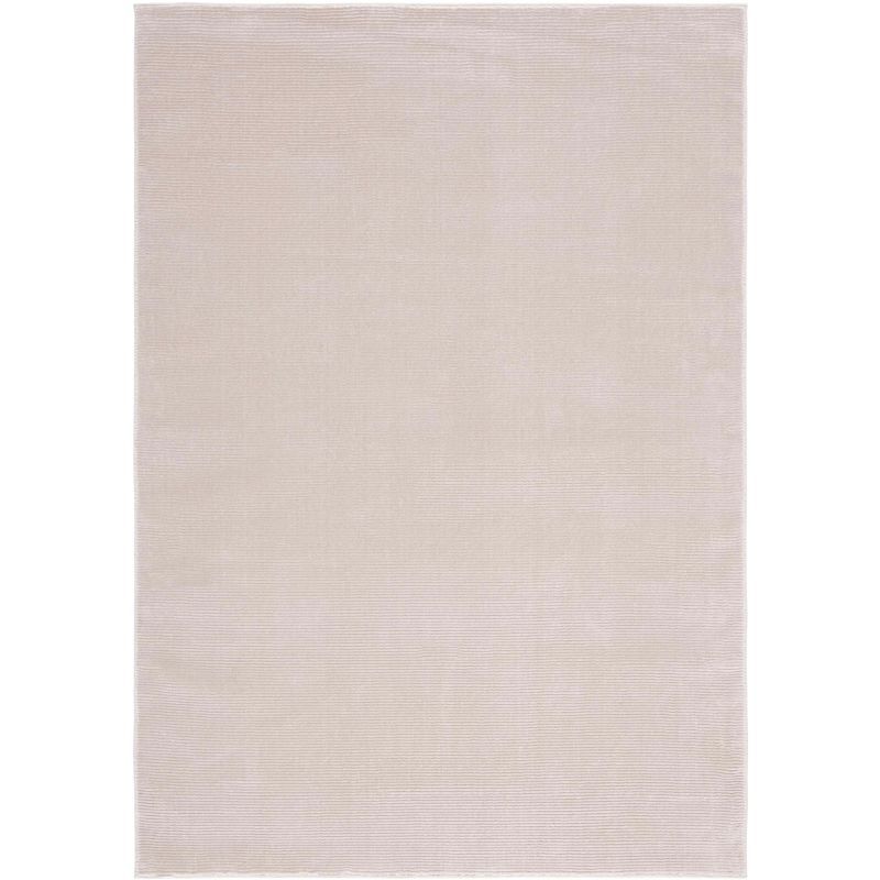 Elegant Beige Synthetic 5'3" x 7'7" Easy-Care Area Rug