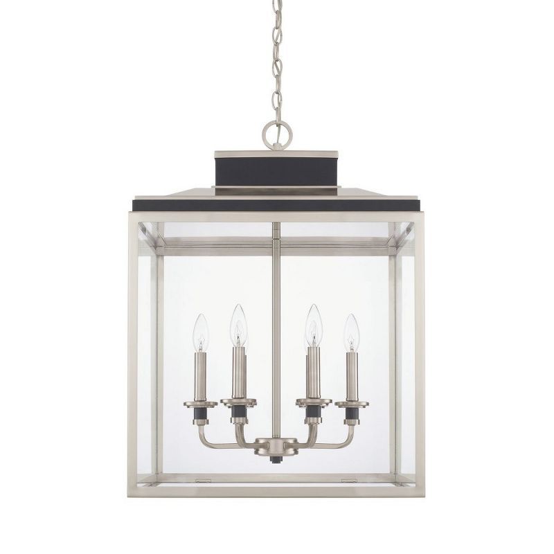 Tux 6-Light Black Tie and Clear Glass Transitional Chandelier