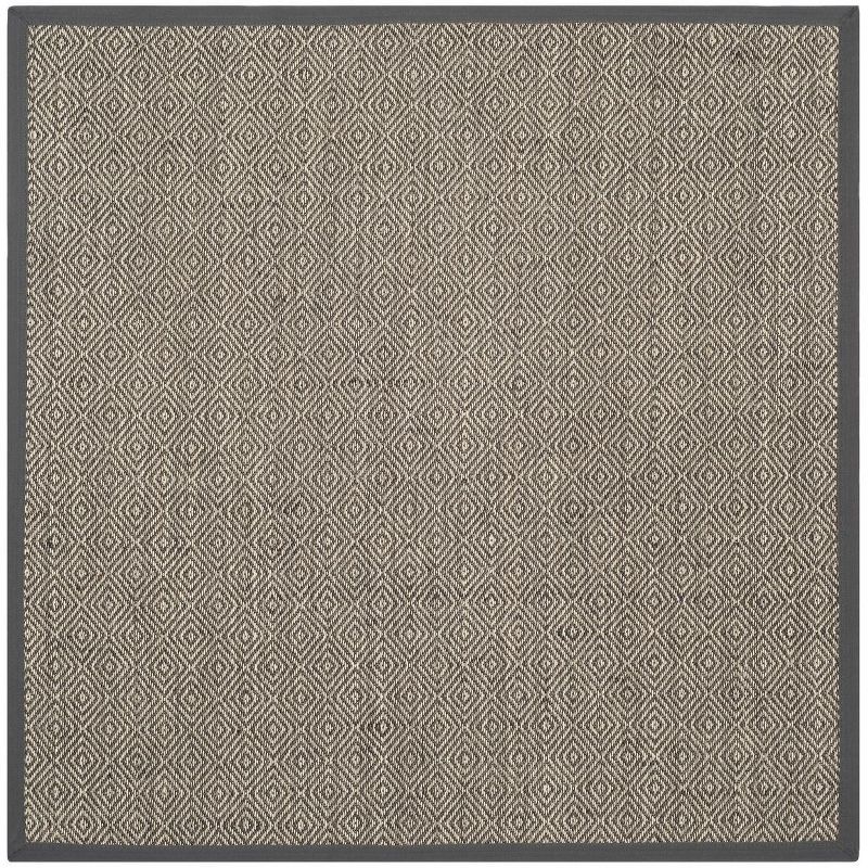 Handmade Gray Geometric Non-slip Square Area Rug