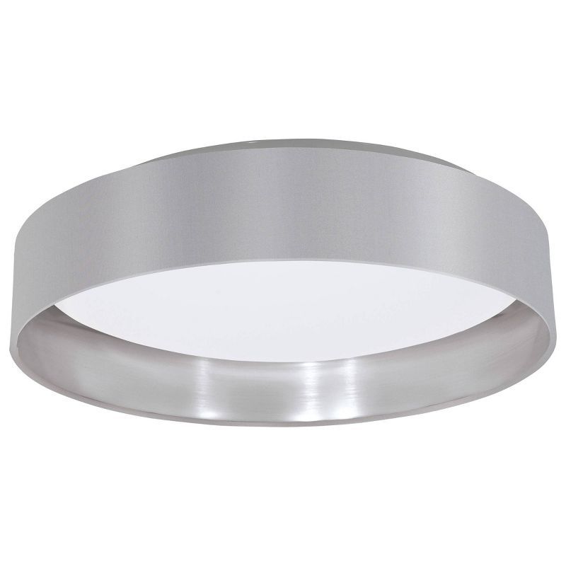 16'' Silver and White LED Drum Flush Mount Ceiling Light