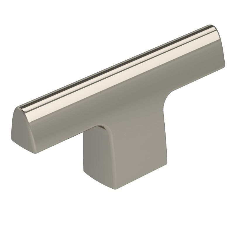 Polished Nickel T-Handle Cabinet Knob with Mounting Hardware