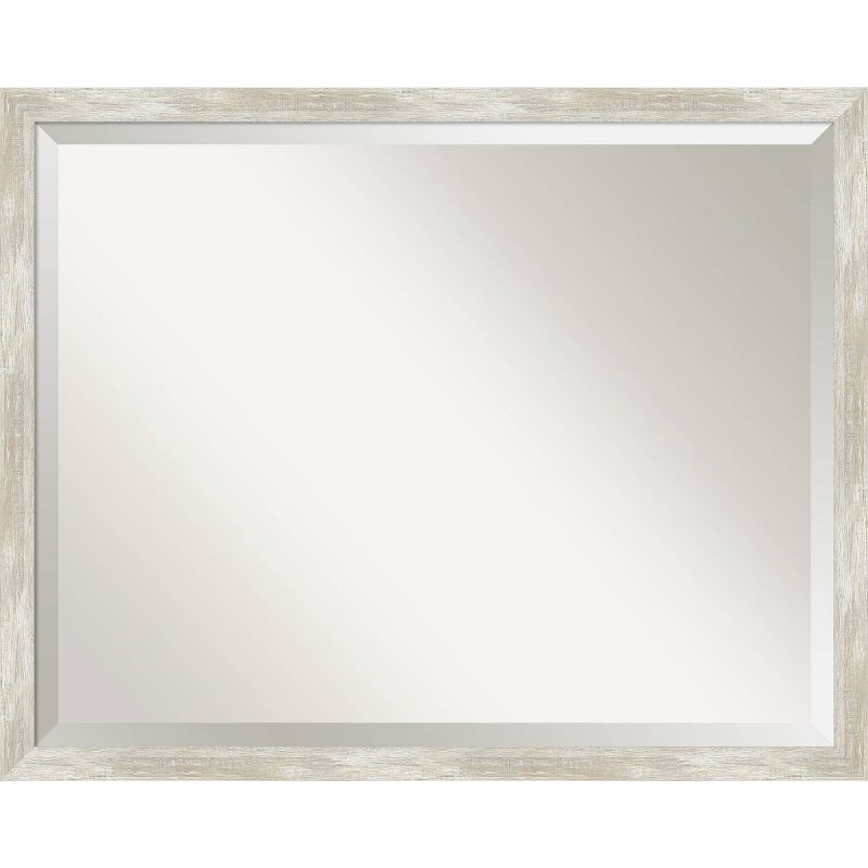 Crackled Metallic Narrow Framed Rectangular Bathroom Vanity Mirror