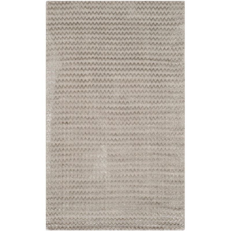 Graphite Elegance Hand-Knotted Wool-Viscose 3' x 5' Area Rug