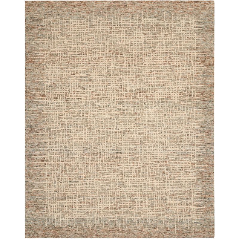 Handmade Beige and Multicolor Wool Rectangular Area Rug 8'3" x 11'6"