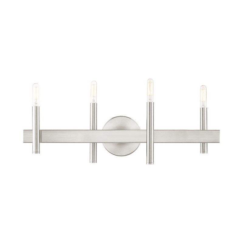 Elegant Denmark 4-Light Vanity Sconce in Brushed Nickel and Bronze