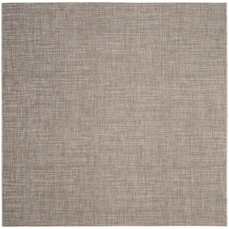 Taupe Gray Square Synthetic Outdoor Area Rug