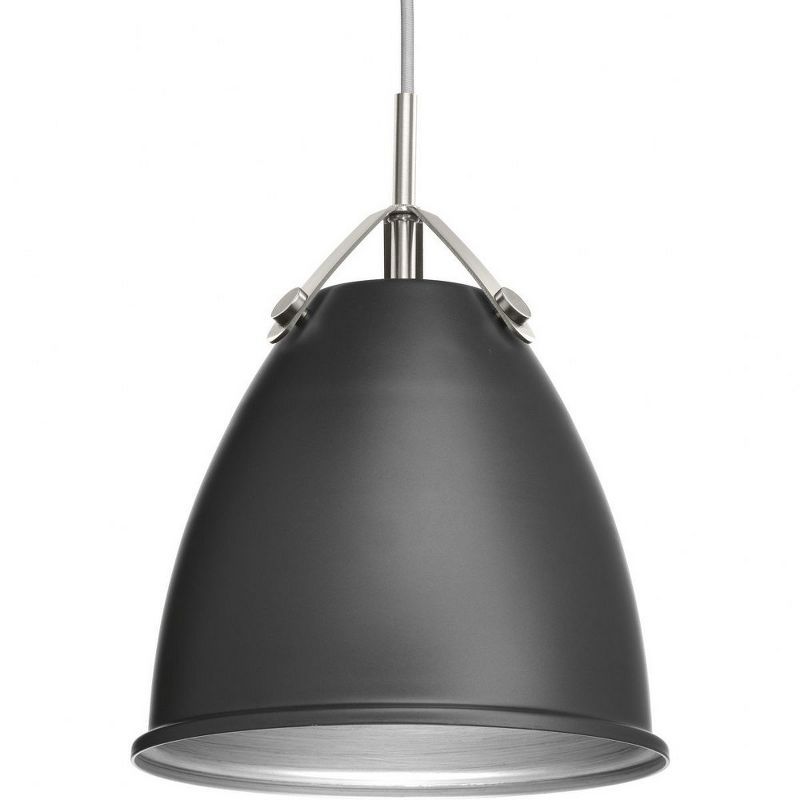 Graphite and Brushed Nickel Modern Coastal Mini-Pendant Light