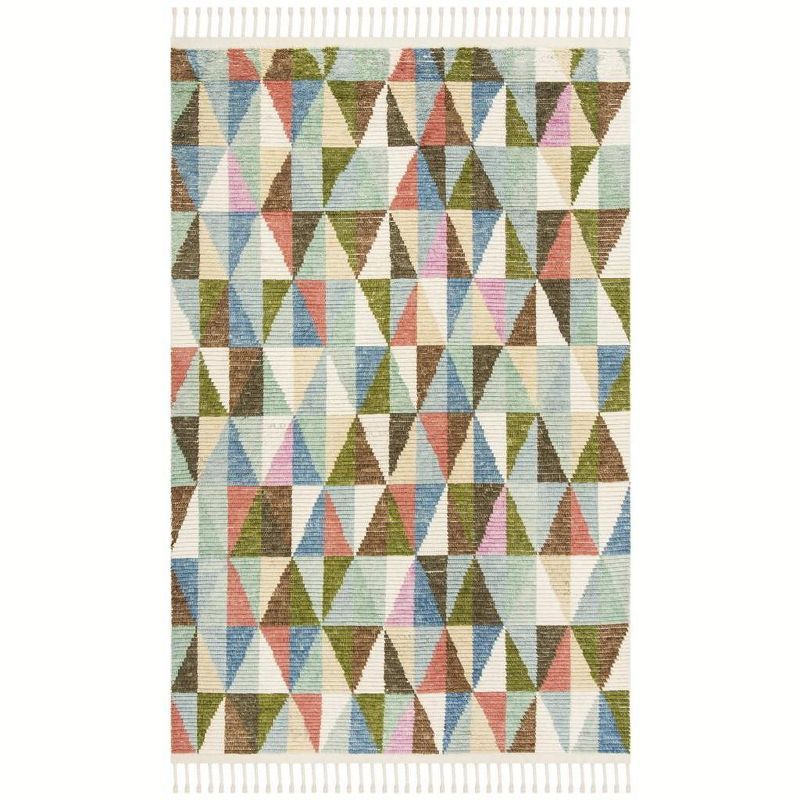 Handmade Multicolor Geometric Wool 8' x 10' Area Rug