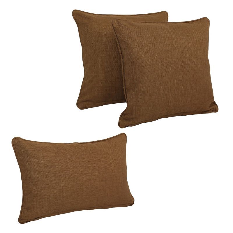 Mocha Brown Polyester Indoor/Outdoor Throw Pillow Set, 3 Pieces