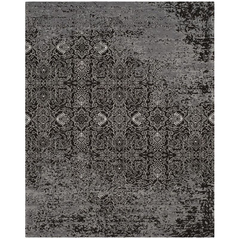 Classic Vintage Gray and Brown Flat Woven Area Rug 8' x 10'