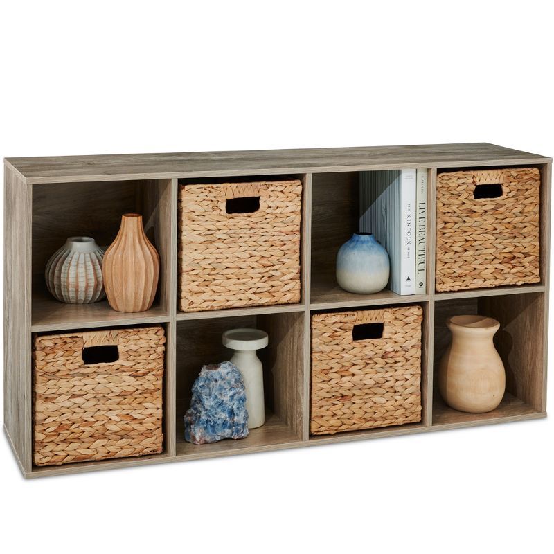 Greige 8-Cube Storage Organizer with Removable Panels