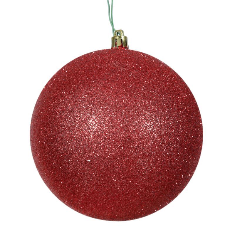 Red Glitter Shatterproof Plastic Christmas Ball Ornaments Set