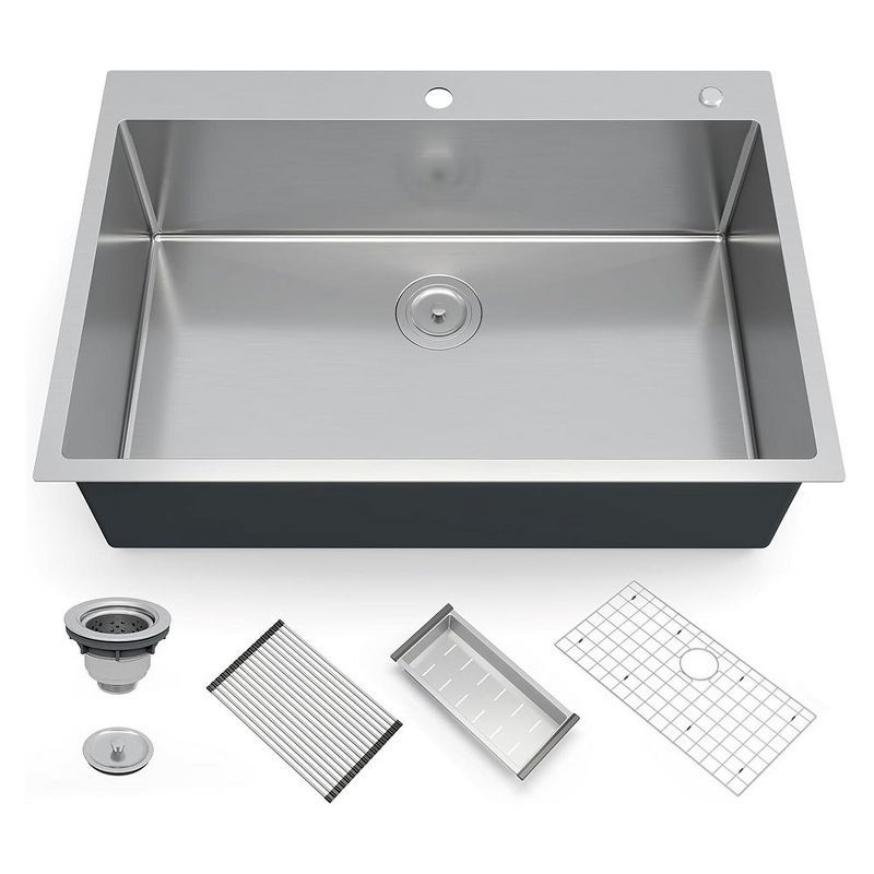 Brushed Stainless Steel Undermount Single Bowl Kitchen Sink