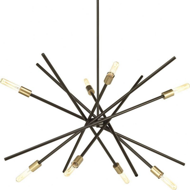 Antique Bronze Sputnik 8-Light Chandelier with Brass Accents