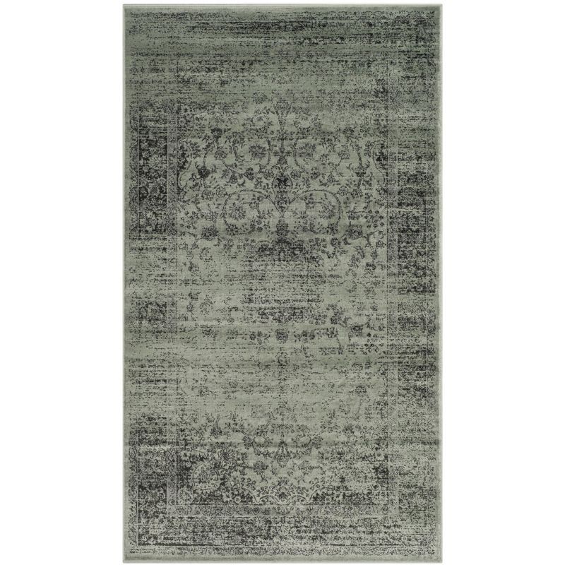 Spruce and Ivory Hand-knotted Rectangular Area Rug 5' x 7'