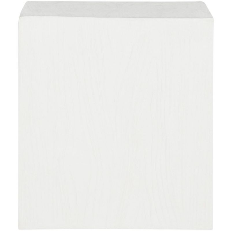 15'' Square Ivory Concrete Modern Accent Stool