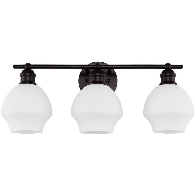 Mylsa 23" Black and White Iron 3-Light Wall Sconce