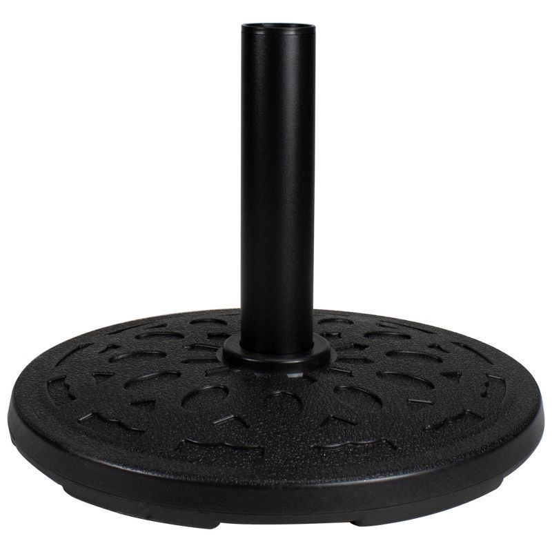 Black Round Concrete Resin Patio Umbrella Base Stand