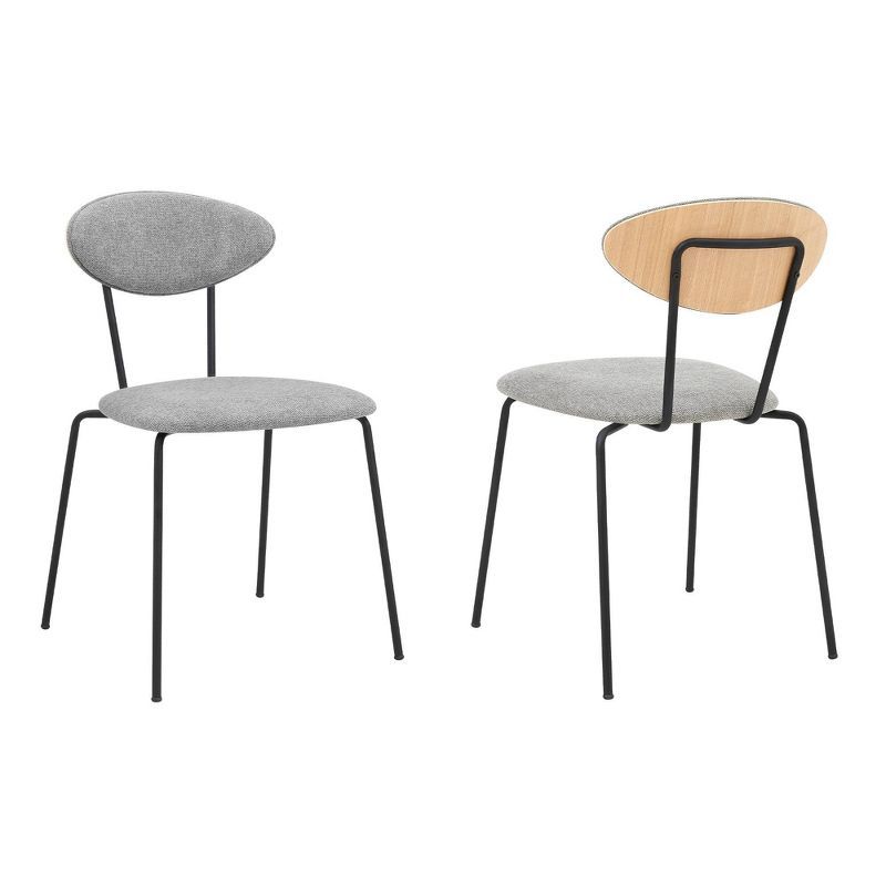 Neo Contemporary Gray Velvet Upholstered Side Chair with Metal Legs