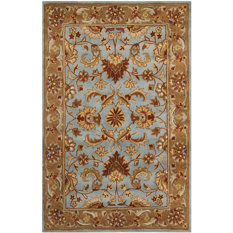 Elegant Heritage Hand-Tufted Wool Area Rug, Blue/Beige, 4' x 6'