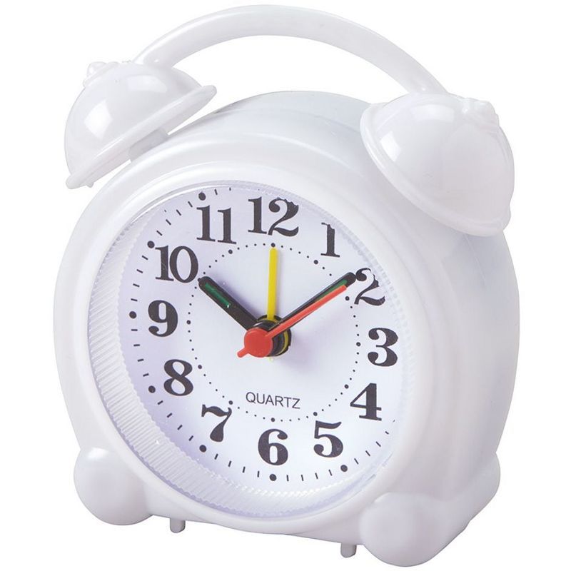 White Plastic Glow-in-the-Dark Table Alarm Clock