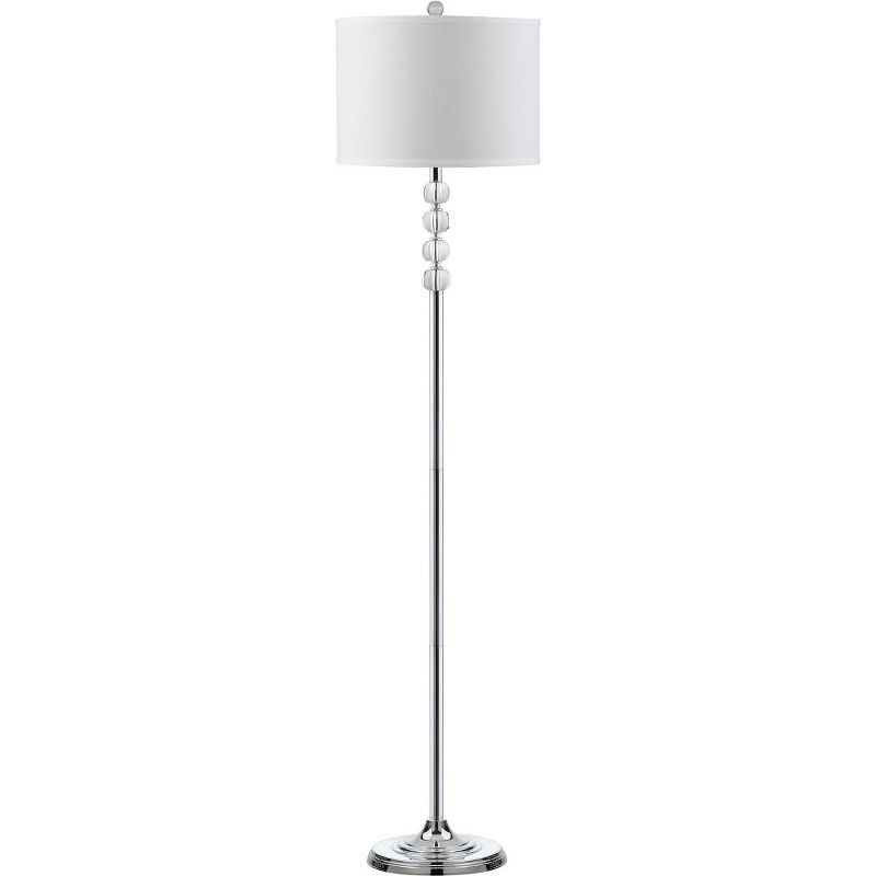 Vendome Chrome Floor Lamp with White Barrel Shade