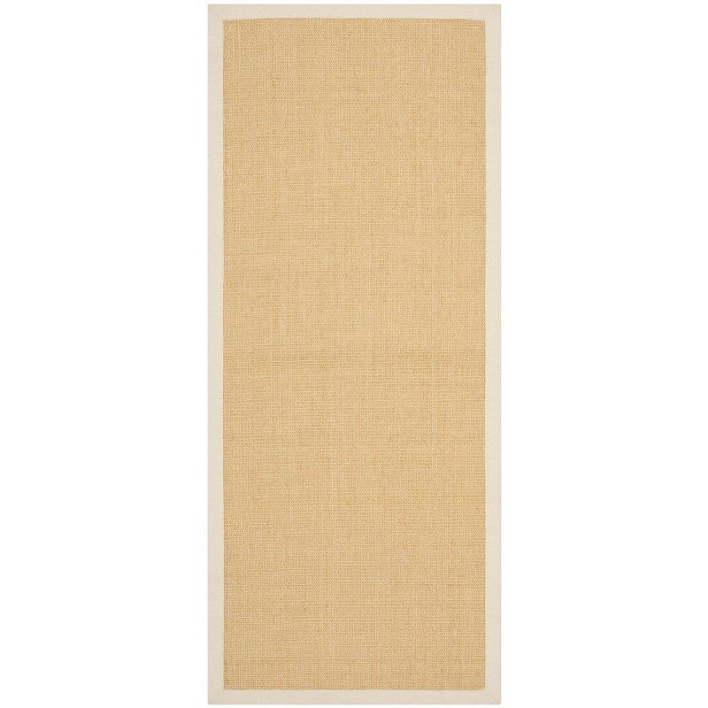 Natural Sisal Maize Wheat Runner Rug with Cotton Border