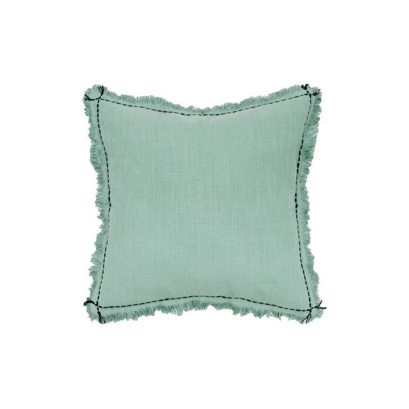 Cheryl Surf Cotton Throw Pillow with Fringe