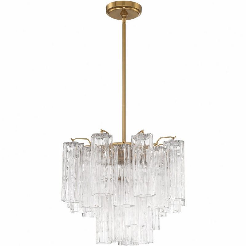 Addis 4-Light Clear Glass and Aged Brass Chandelier