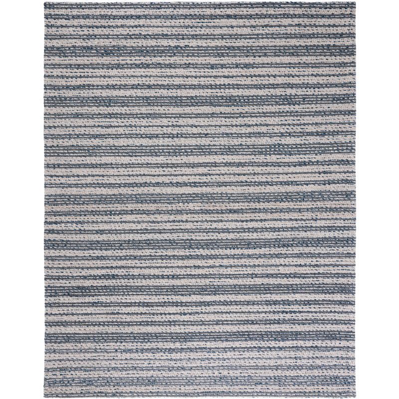 Ivory and Gray Handwoven Flatweave Wool Area Rug