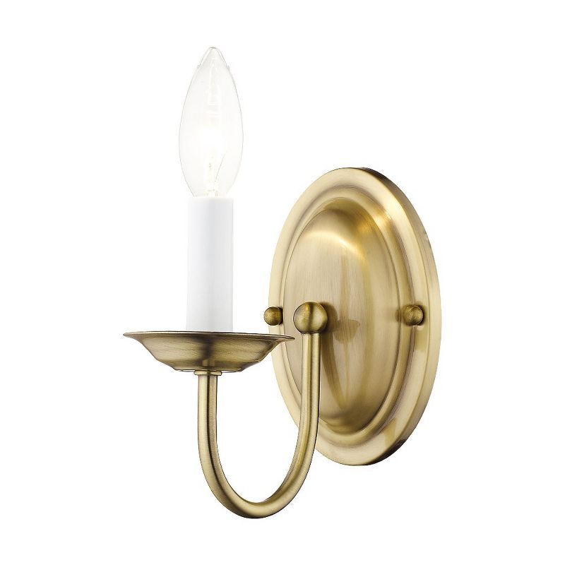 Home Basics Antique Brass Traditional Wall Sconce - 7" Height